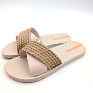 Ipanema Street II Crisscross Strap Slide Sandal Women's Beige Size US9 EU40